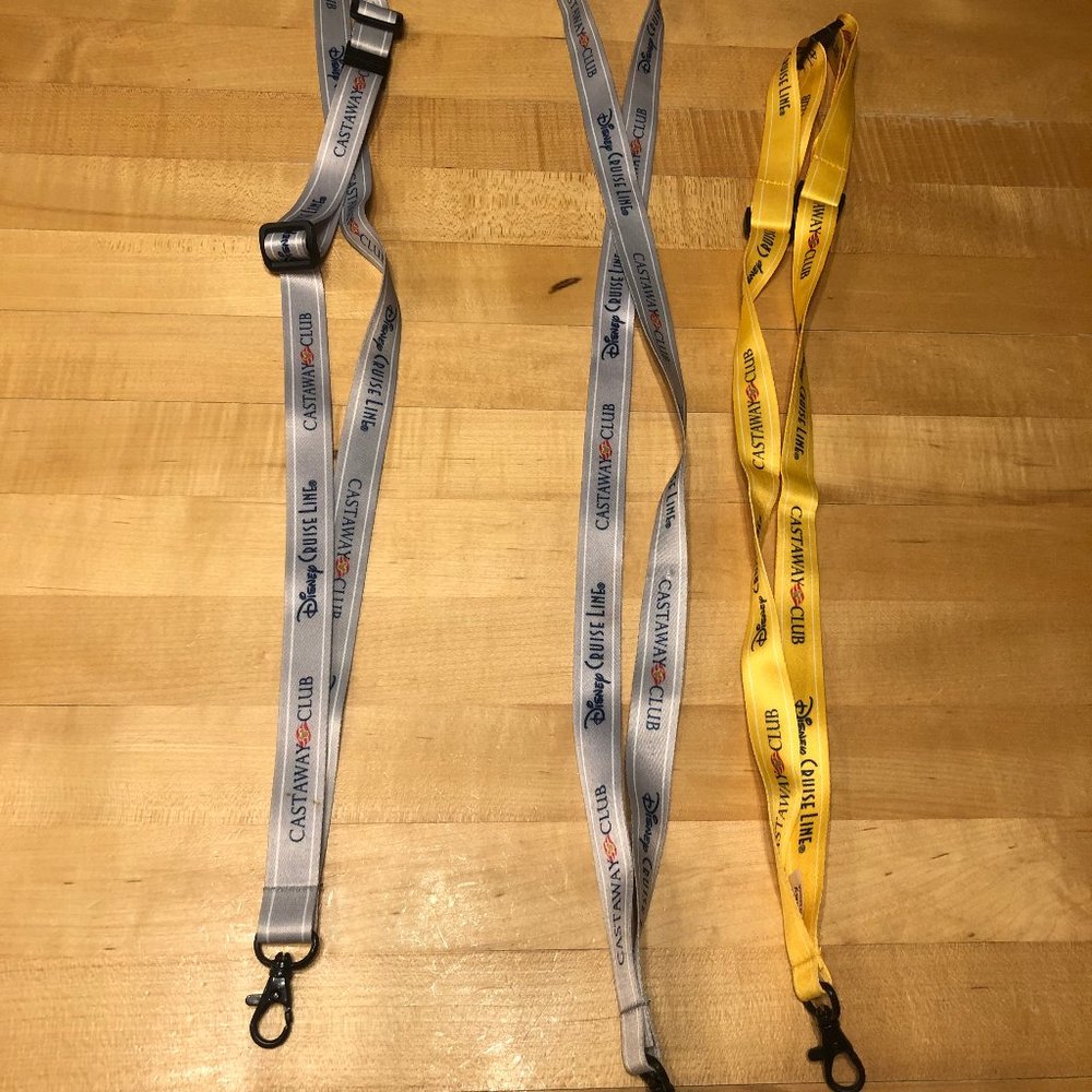 Disney Cruise Line Lanyards, set of 3: holds pins, key to the world, etc.